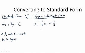 Image result for Standard Form Linear Equations