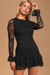 Image result for Black Lace Dresses with Sleeves
