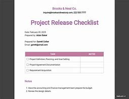 Image result for Release Checklist Template