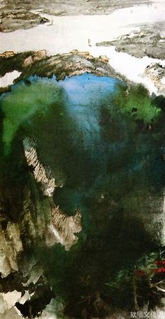 張大千 - 山水畫《闊浦遙山》                 Zhang Daqian, (1899 -1983 ) | Peinture paysage, Paysage, Peinture chinoise