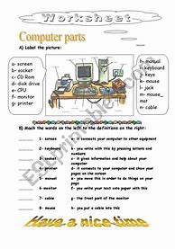 Image result for Computer Parts Worksheet Middle School