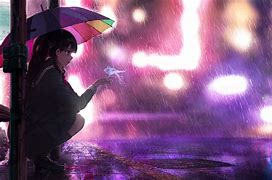 Image result for Anime Girl in Rain