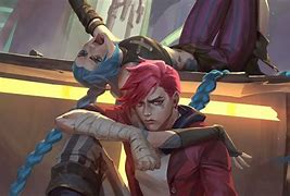 Image result for VI and Jinx Faces Wallpaper Arcane