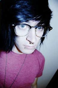 Image result for Emo Hair Style with Glasses