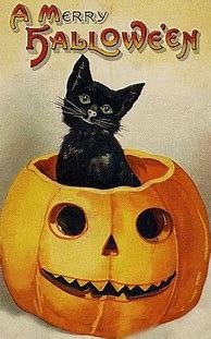 Image result for Vintage Halloween Cat Clip Art