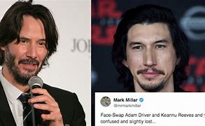 Image result for Adam Driver Keanu Reeves Meme