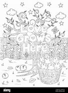 Image result for Apple Tree with Basket Coloring Page