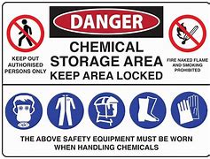 Image result for Cleaning Chemical Storage Area Sign