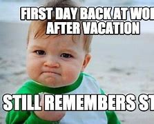 Image result for First Day Back to Work Meme