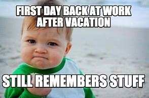 Image result for First Working Day After Vacation Meme