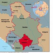 Image result for Map Showing Serbia and Kosovo