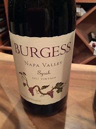 Image result for Burgess Syrah Napa Valley