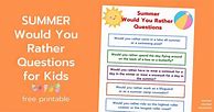 Image result for Summer Would You Rather Questions Kids