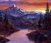 Image result for Sunset Landscape Painting
