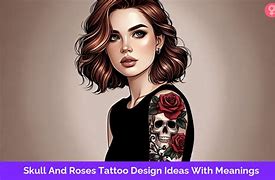 Image result for Gothic Skull and Rose Tattoos