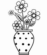 Image result for Flower Pot Black and White Outline