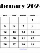 Image result for February 2024 Calendar Printable