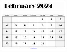 Image result for February Printable Calendar Page