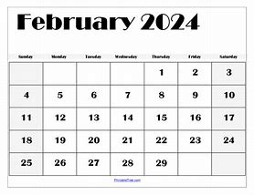Image result for Calendar Printable Febuary