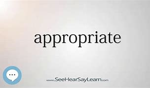 Image result for The Word Appropriate