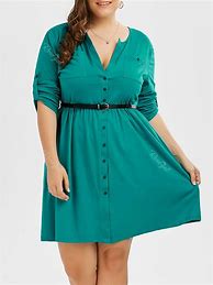 Image result for Long Sleeve Button Up Dress