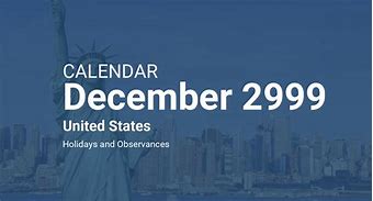 Image result for Calendar December 2999