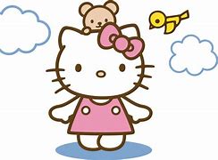 Image result for Hello Kitty Holding Teddy Bear