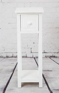 Image result for Tall White Telephone Table