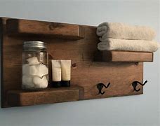 Image result for Bathroom Shelf with Hooks