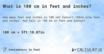 Image result for 180 Cm to FT and Inches
