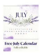 Image result for July Calendar Days