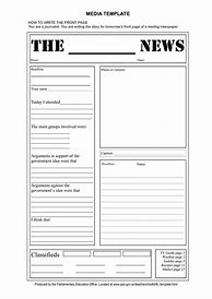 Image result for Newspaper Article Writing Template