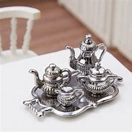 Image result for Miniature Silver Tea Set