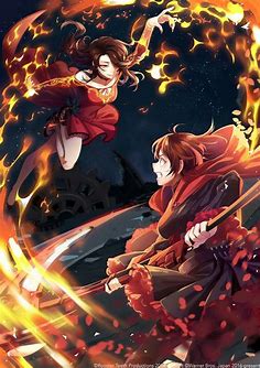 Cinder Fell vs Ruby Rose | Fanart rwby, Personajes de anime, Rwby