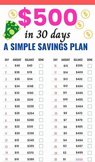 Image result for 30-Day Money Saving Challenge Printable