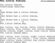 Image result for Ten Little Indians Lyrics