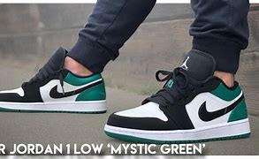 Image result for Green and Black Jordan 1 Low-Cut