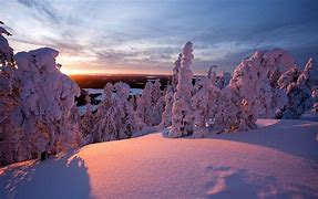 Image result for Snow-Covered Mountains at Sunset