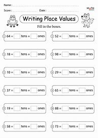 Image result for Place Value Worksheets First Grade