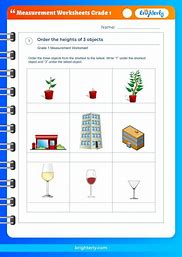 Image result for Worksheet On Measurement for Class 1