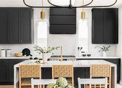 Image result for Black Kitchen Cabinets