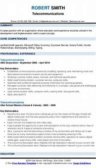 Image result for Telecommunications Resume Examples