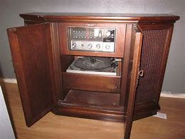 Image result for Silver Tone Radio-Phonograph Combo
