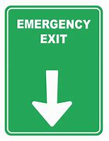 Image result for Emergency Exit Sign Arrow Down