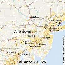 Image result for Allentown PA On State Map