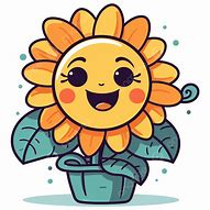 Image result for Cute Cartoon Sunflower