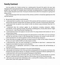 Image result for Family Contract