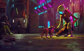 Image result for Stray Cat Game Robots Concept Art