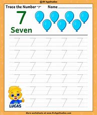 Image result for Number 7 to Trace for Preschool