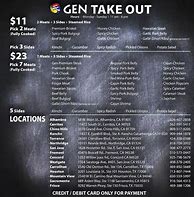 Image result for Gen BBQ Chino Menu